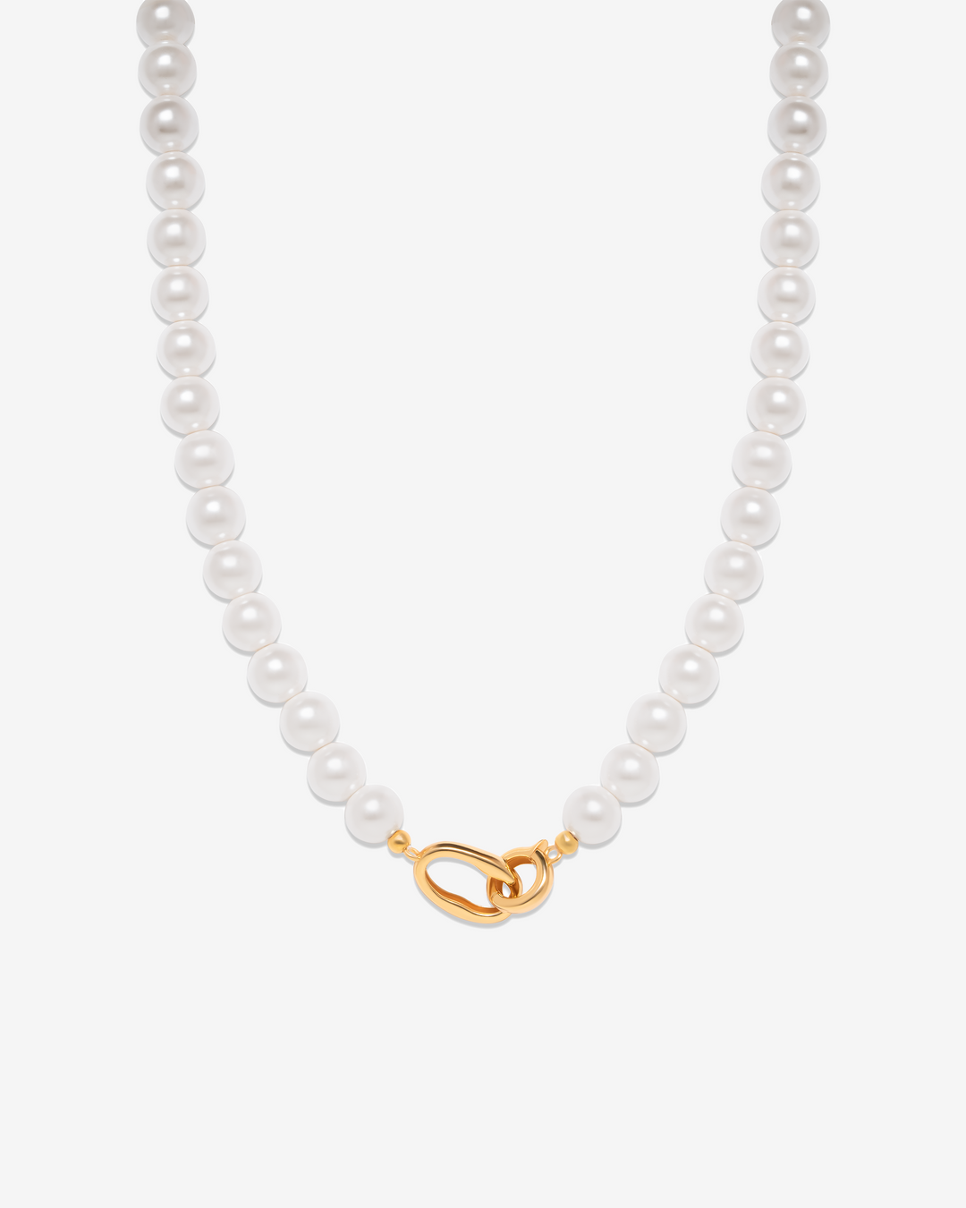 Classic Pearl Hoop-Link Necklace
