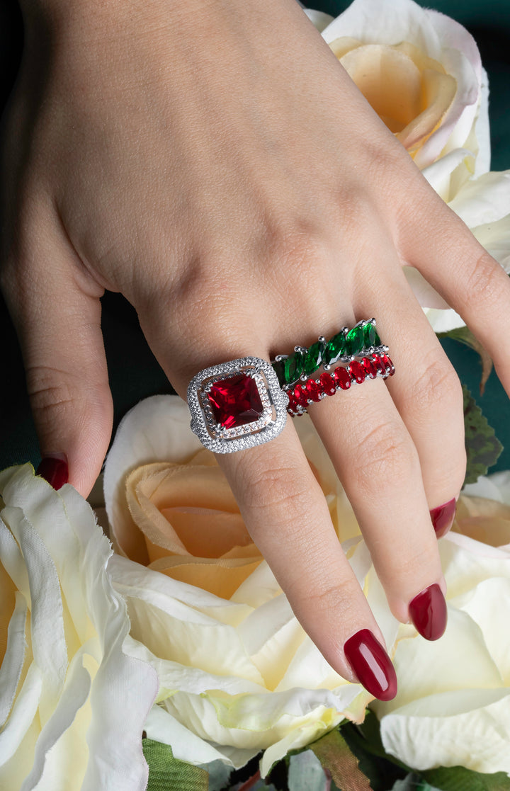 Deep Emerald Green Ring
