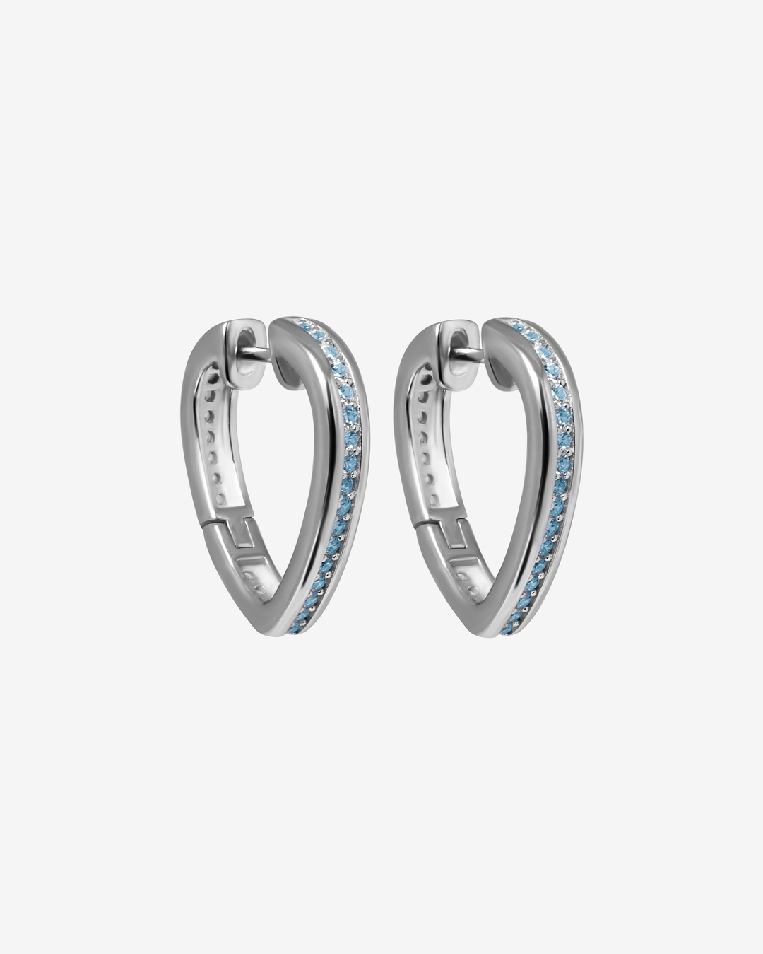 Iced Heart Hoop Earrings