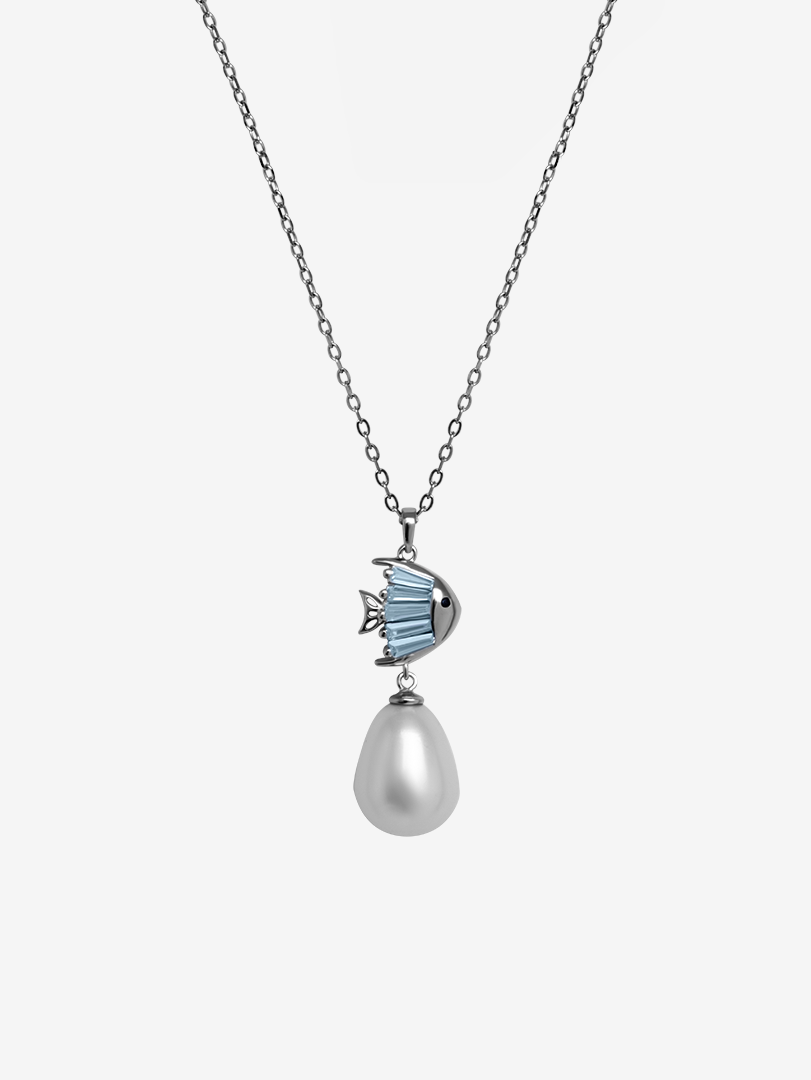 Lucky Fish Pearl Drop Necklace