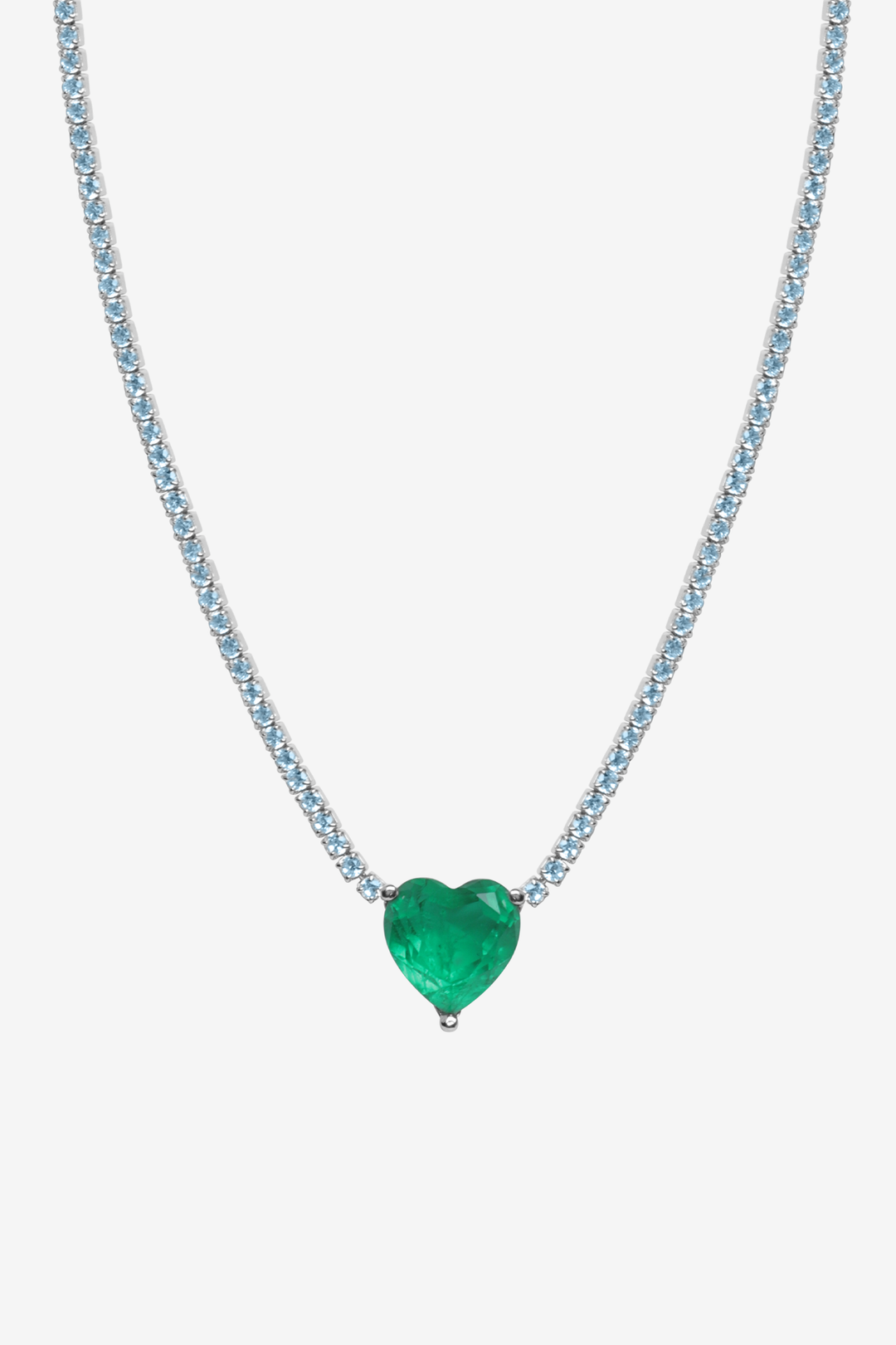 Jade Heart Tennis Necklace