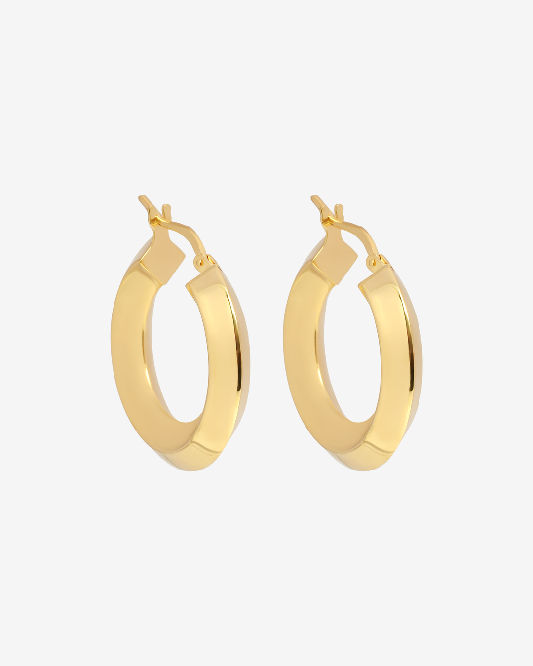 Small Thick 18k Gold Plated Roche Hoops