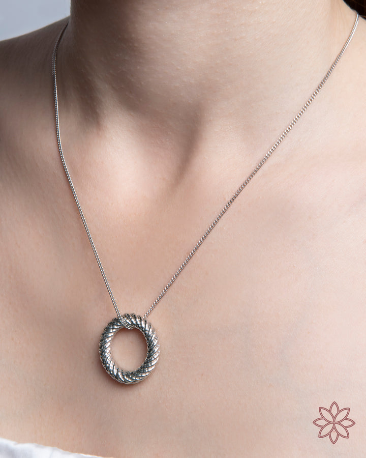 Golden Halo Charmed Silver Necklace