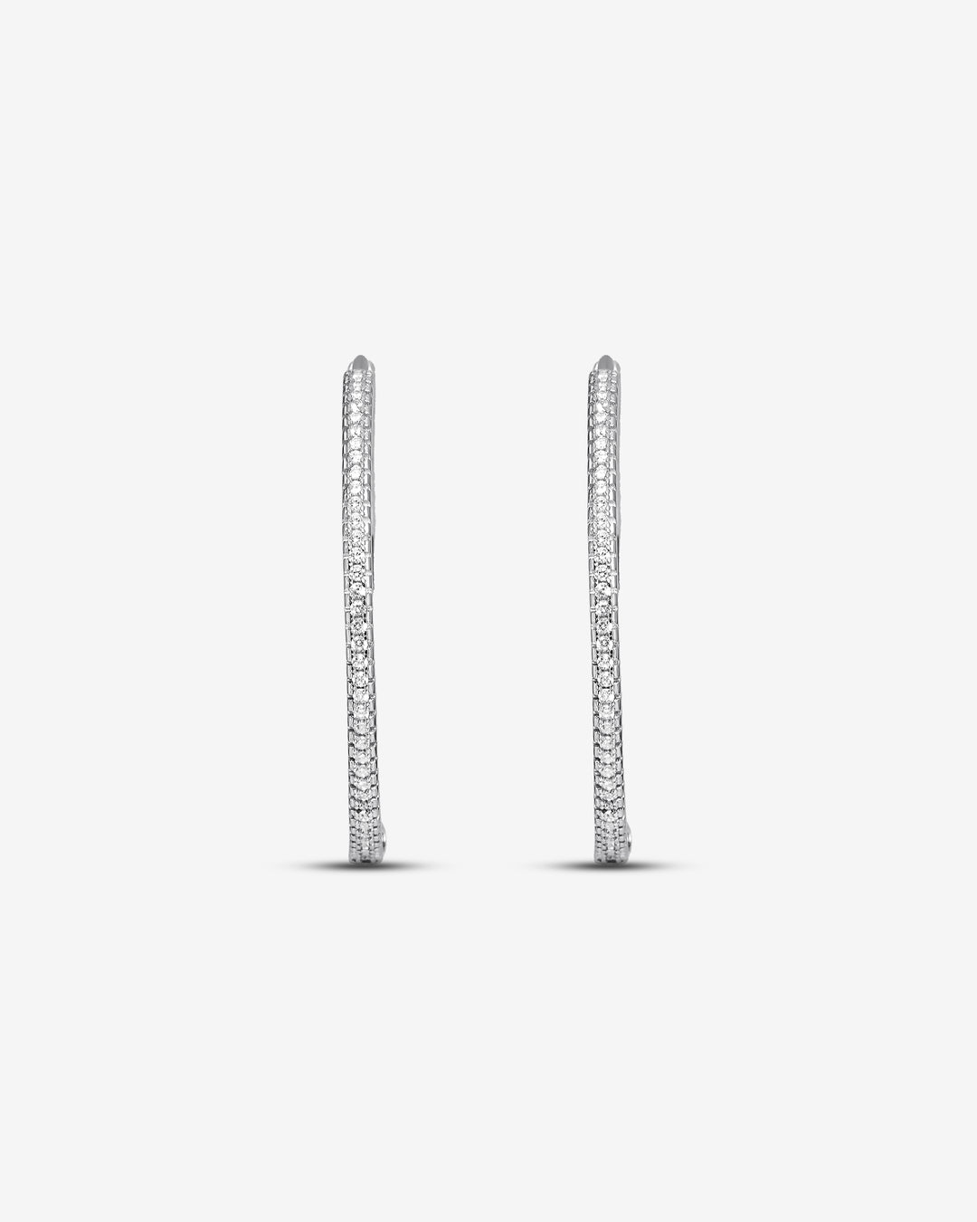 Silver Tennis Hoop Earrings