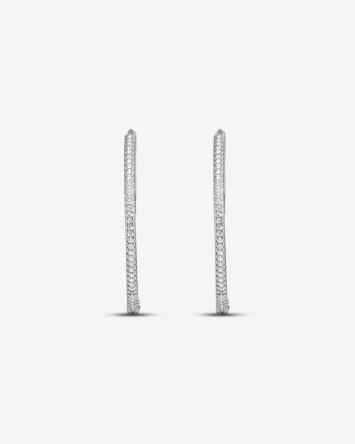 Silver Tennis Hoop Earrings