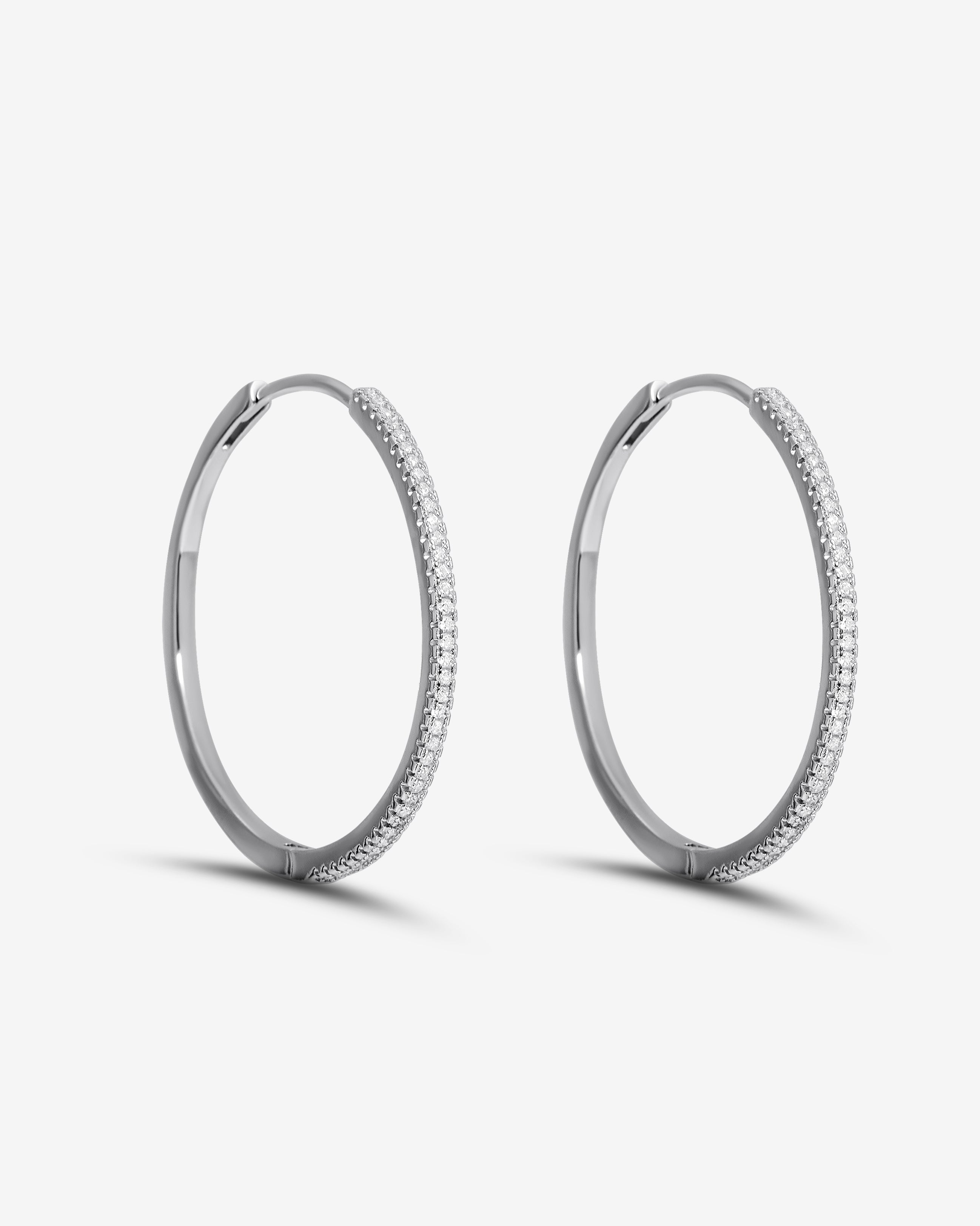 Silver Tennis Hoop Earrings Rochebianca