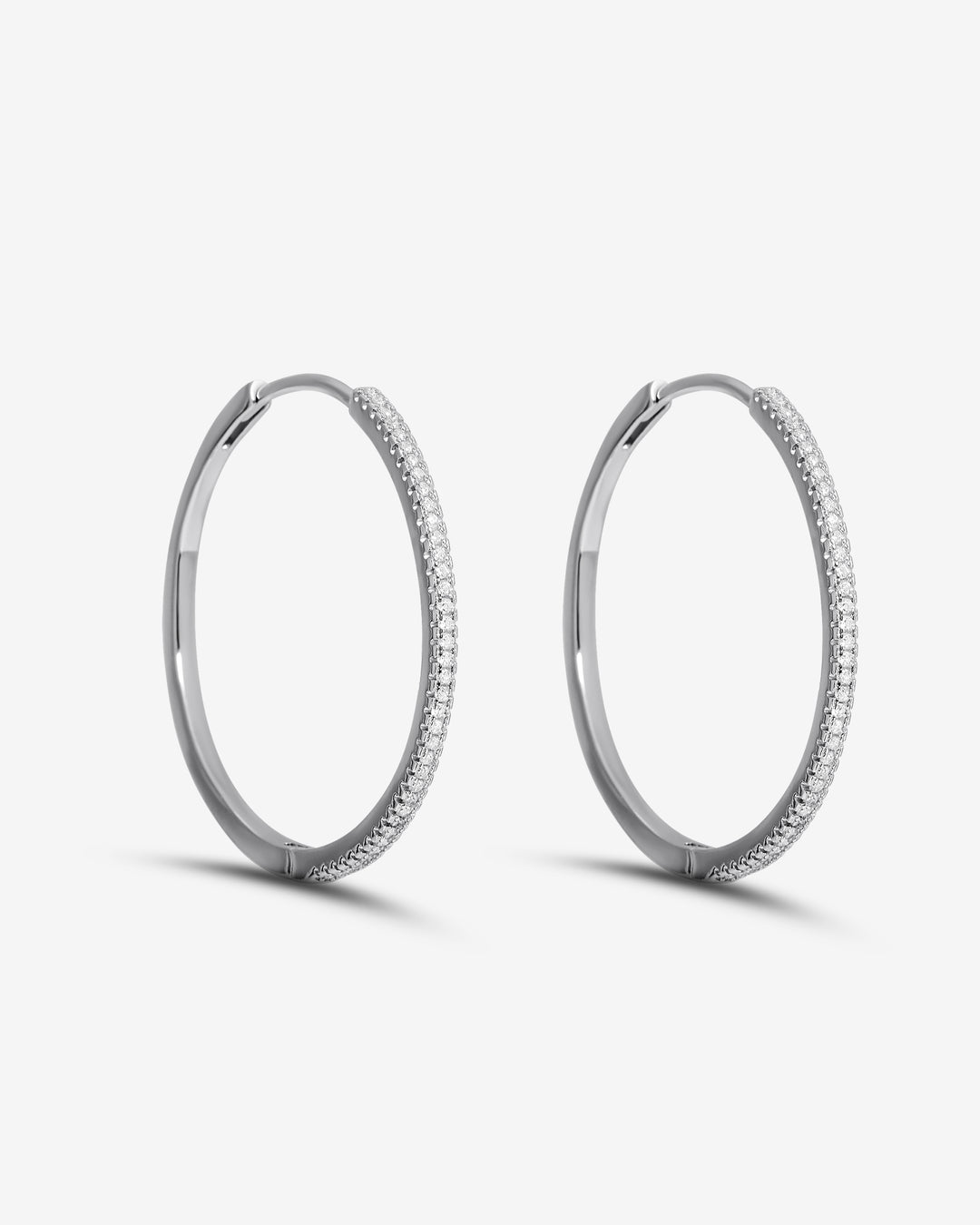 Silver Tennis Hoop Earrings