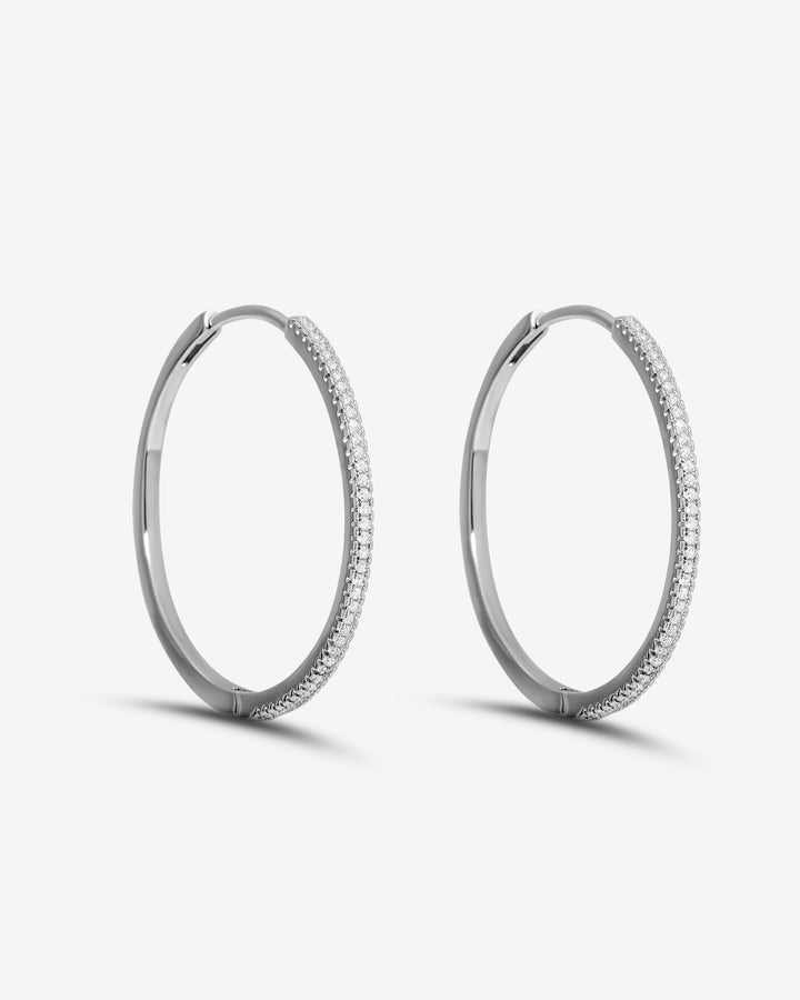 Silver Tennis Hoop Earrings