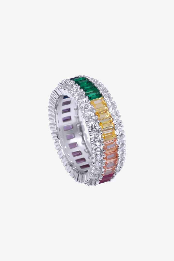 Rainbow Baguette Bling Ring