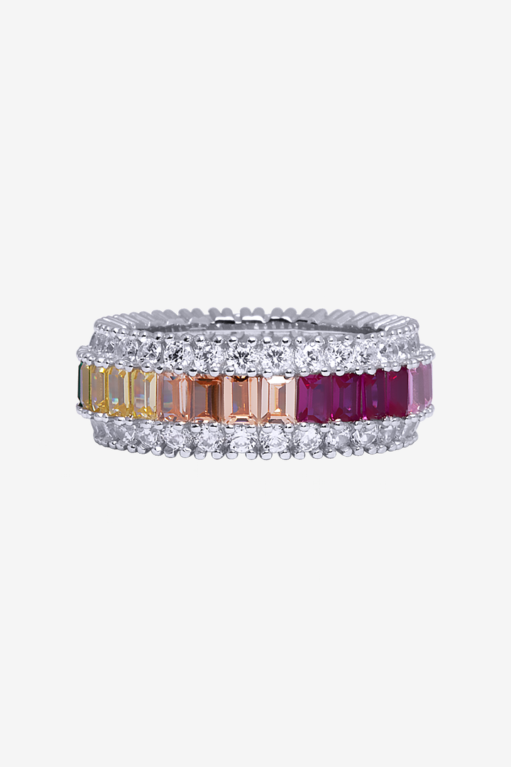 Rainbow Baguette Bling Ring