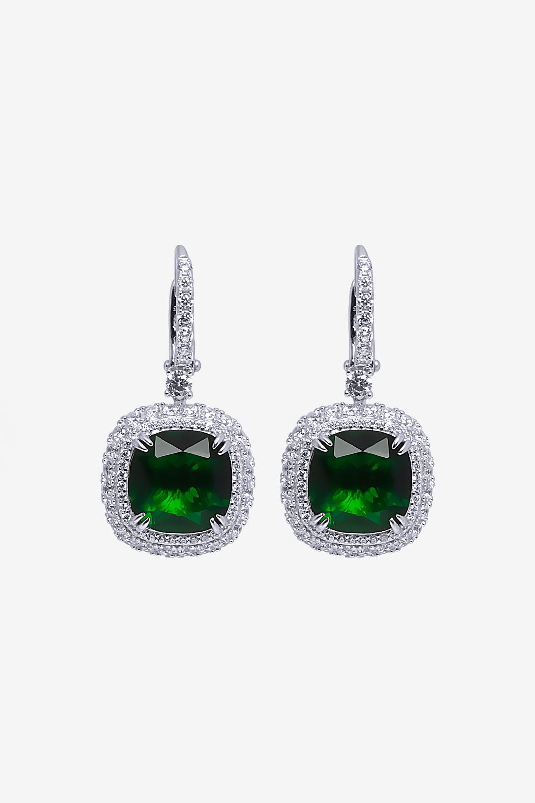 Emerald Green Ice Earrings