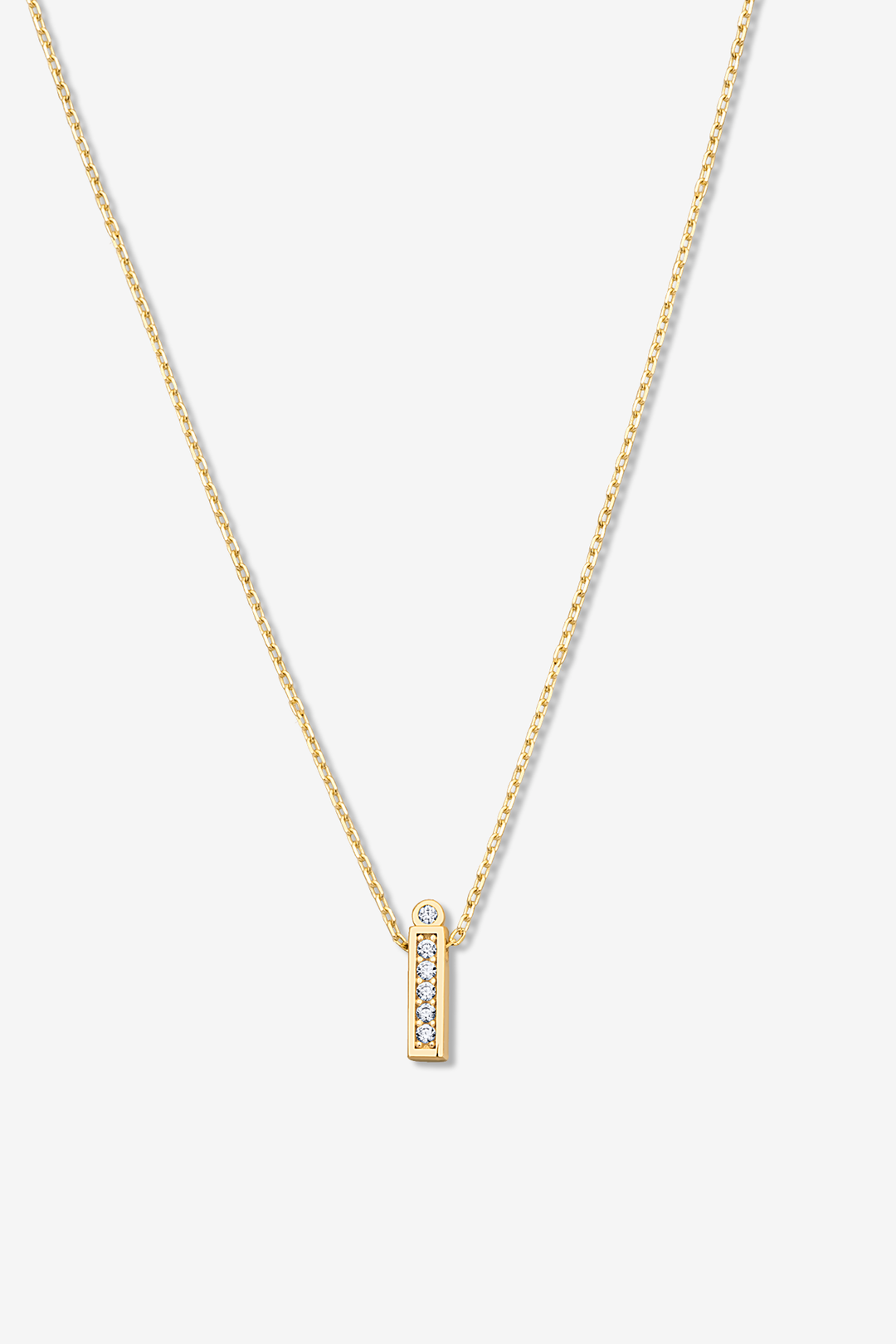 'I' Dazzle Alphabet Letter Estel 14k Necklace