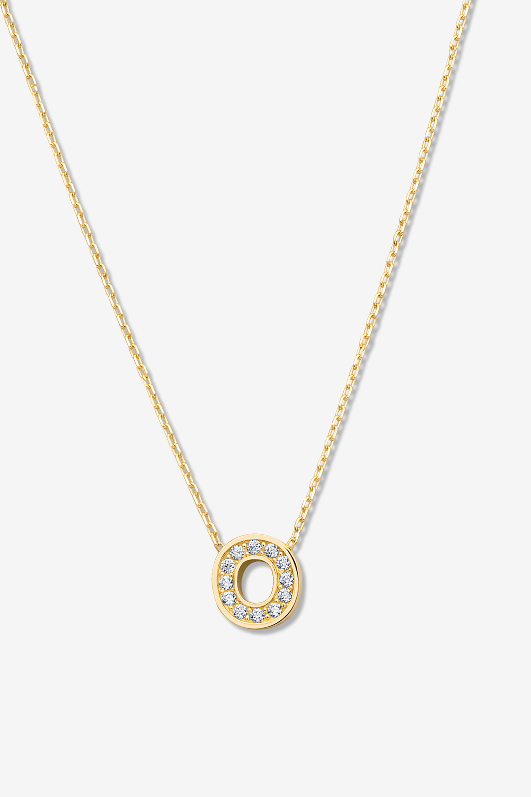 'O' Dazzle Alphabet Letter Estel 14k Necklace