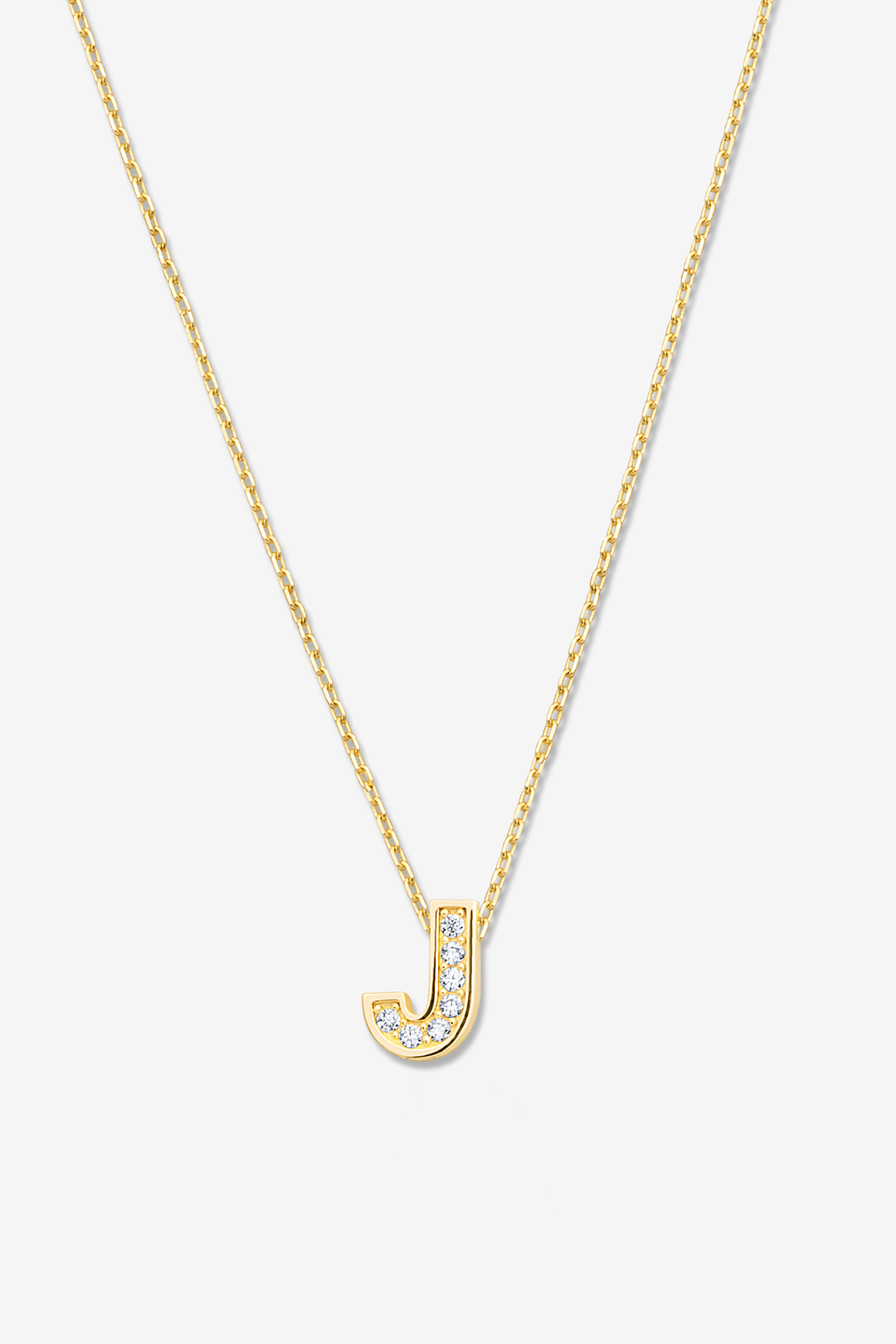 'J' Dazzle Alphabet Letter Estel 14k Necklace