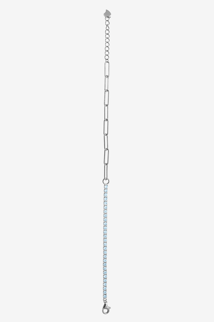 White Zirconia Tennis Shackles Bracelet