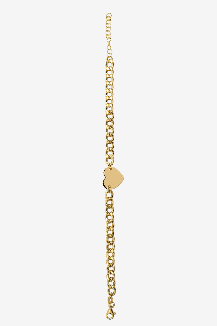 Heart Charm Cuban Bracelet