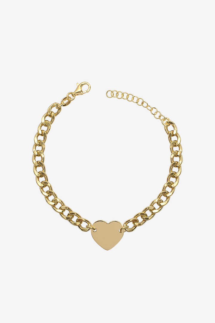 Heart Charm Cuban Bracelet