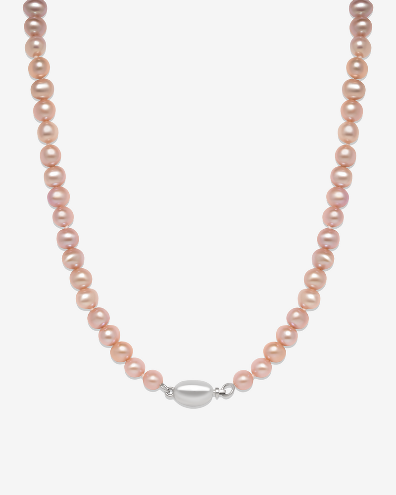 Shell Charm Peach Pearl Necklace