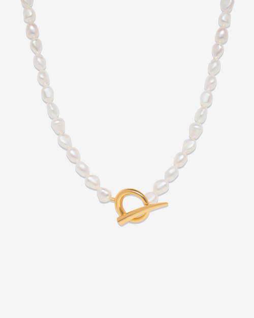 Hoop-Link Pearl Necklace