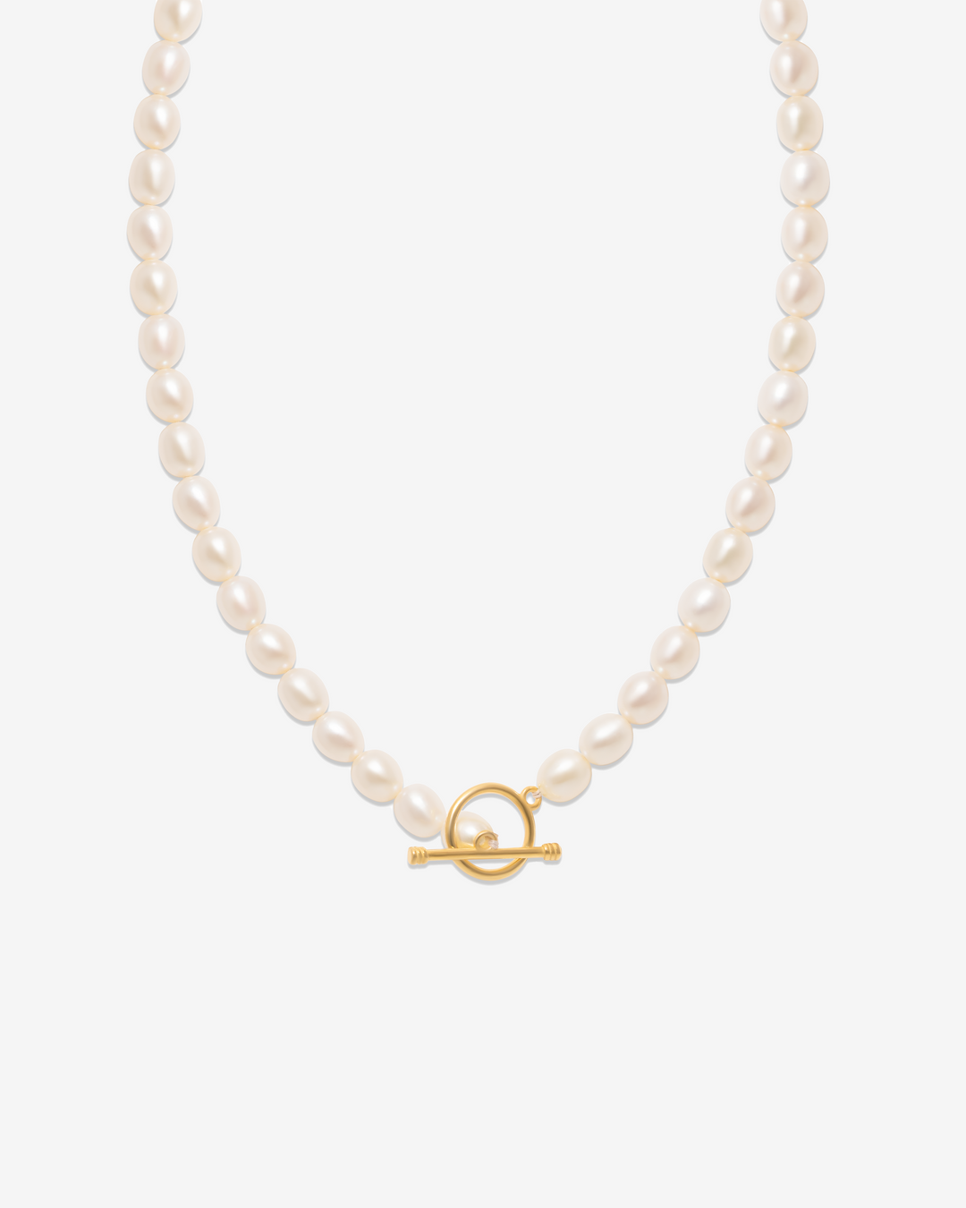 Mini Hoop-Link Pearl Necklace
