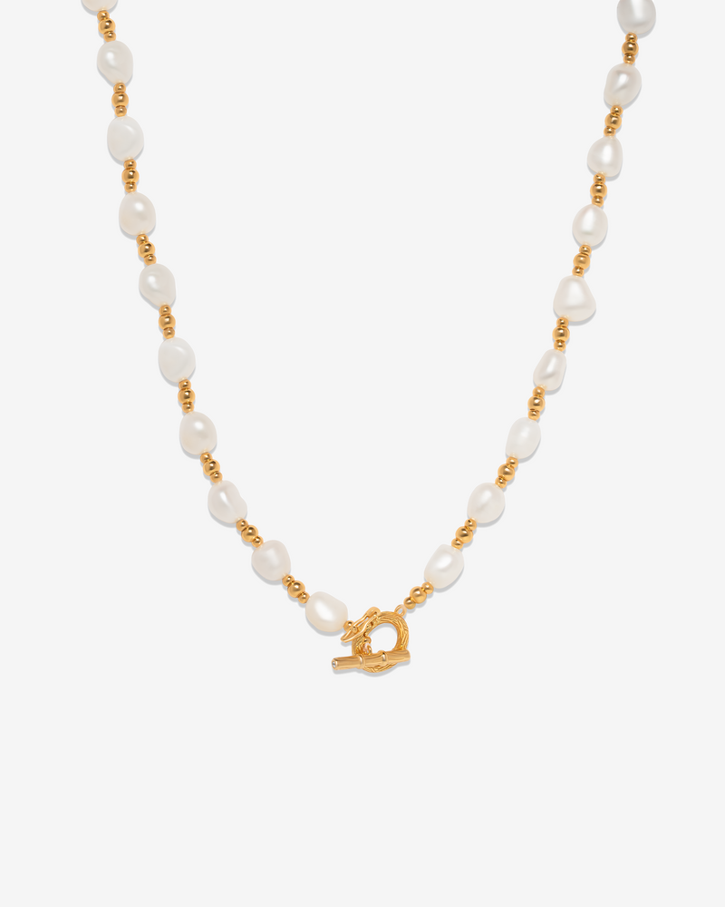 Golden Treasures & Pearl Necklace