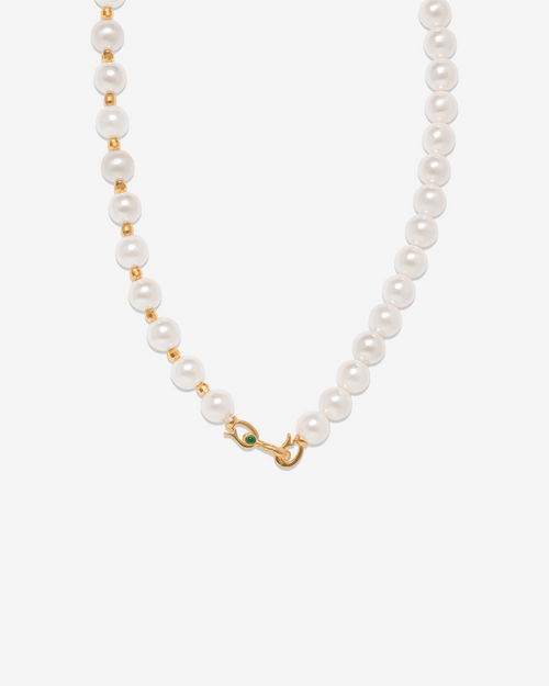 Clip Half-Round Pearl Necklace