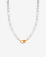 Classic Pearl Hoop-Link Necklace