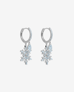 Frosted Snowflake Clip Earrings