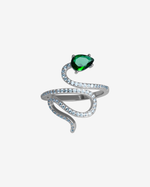 Slithering Snake Emerald Ring
