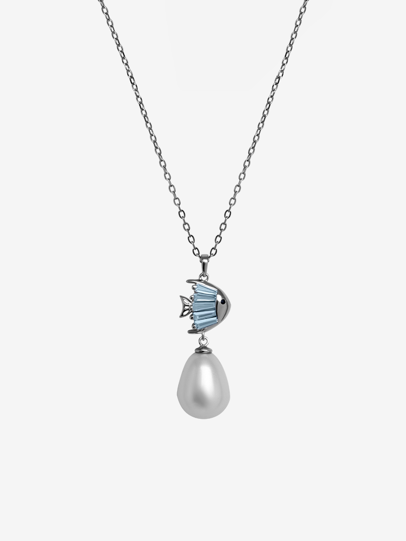 Lucky Fish Pearl Drop Necklace