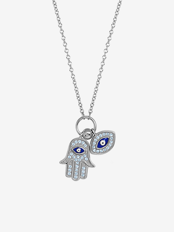 Hamsa Hand & Evil Eye Necklace