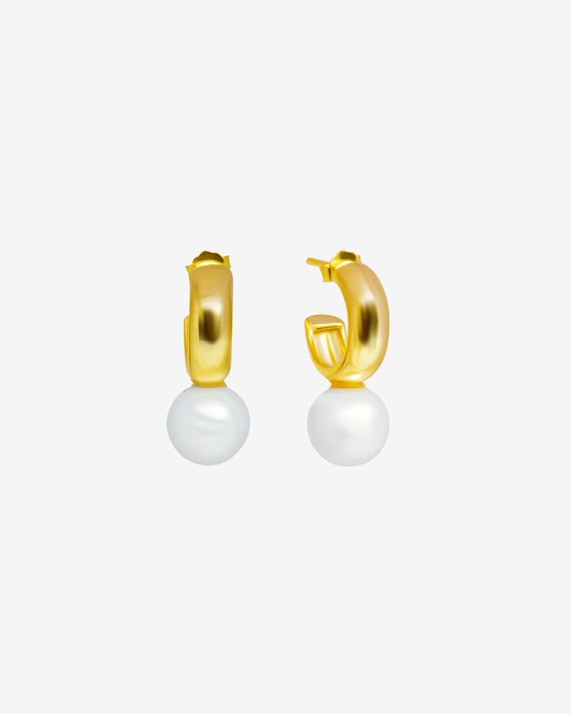Pearl & Gold Clips Earrings