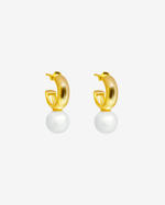 Pearl & Gold Clips Earrings