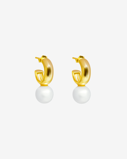 Pearl & Gold Clips Earrings