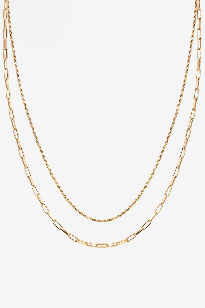 Shackles & Rope Twin 18K Gold Plated Necklace