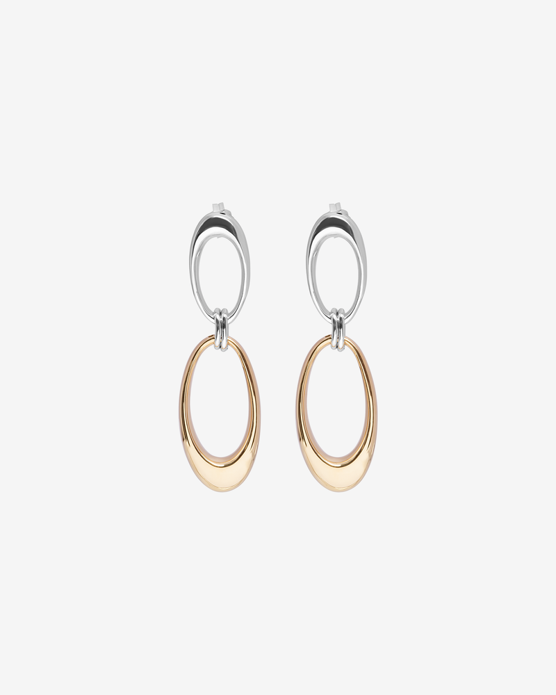 Double Melted Hoop Earrings - 18K & 925 Silver Edition