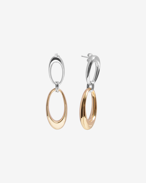Double Melted Hoop Earrings - 18K & 925 Silver Edition