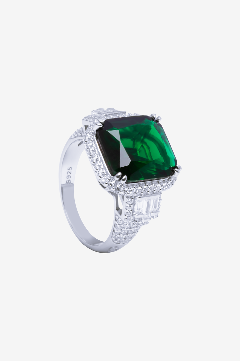 Emerald Sparkle Gem Box Ring