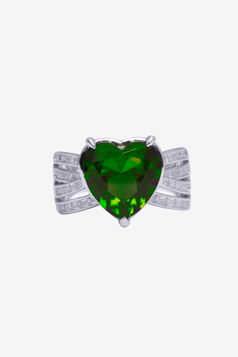 Big Gem Heart Dazzle Ring (Green Edition)