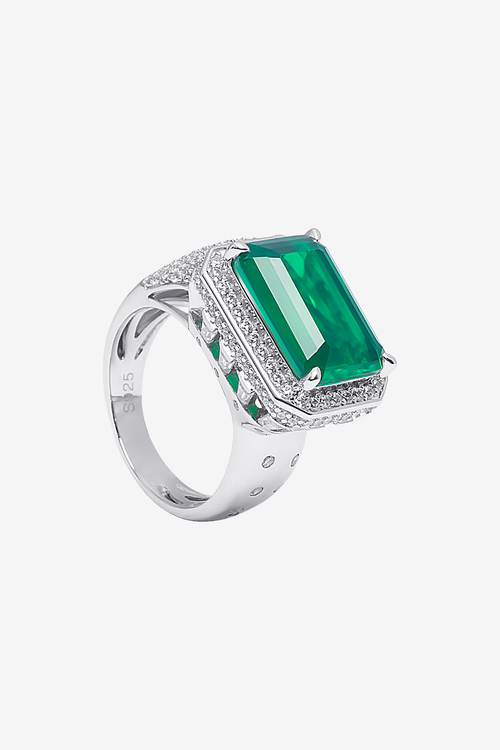 Baguette Cut Emerald Dazzle Ring