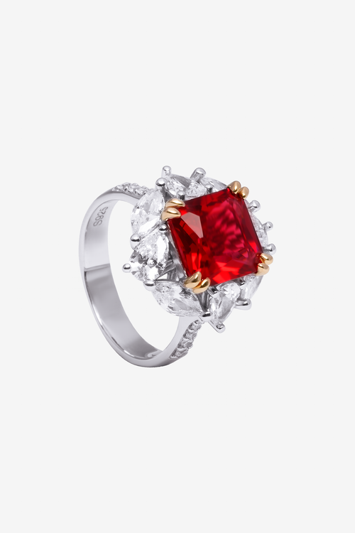 Royal Crown Ruby Red Ice Ring