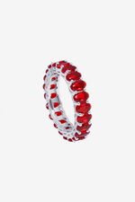 Oval Ruby Red Band Ring