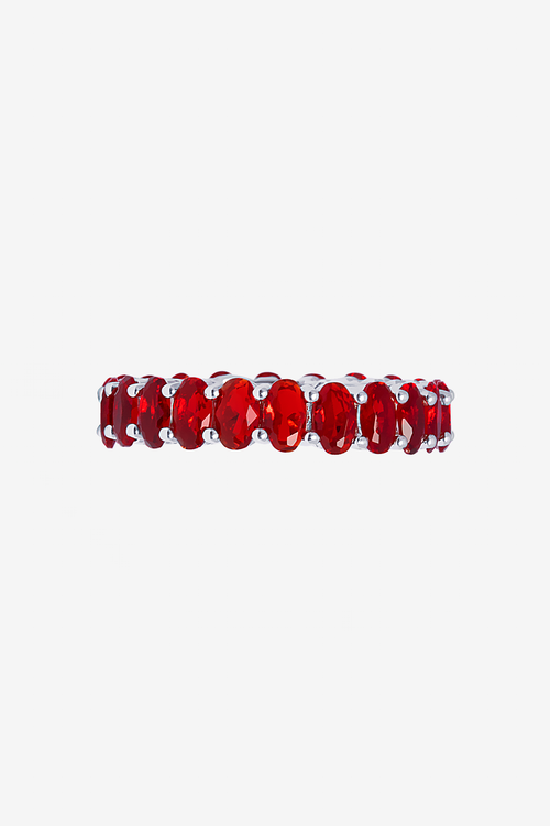 Oval Ruby Red Band Ring