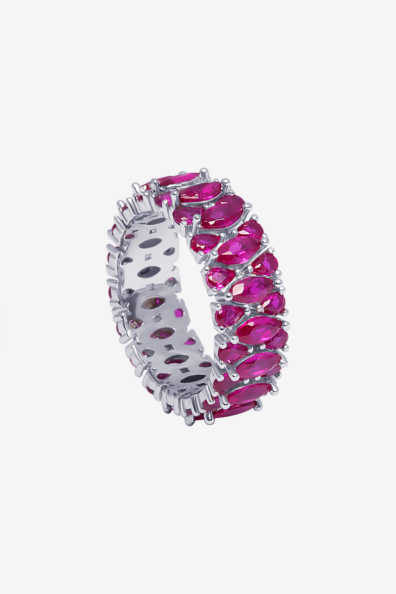 Magenta Shattered Crystal Bling Ring