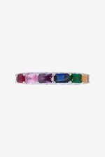 Rainbow Baguette Iced Thin Ring
