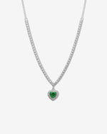 Heart Charm Tennis Necklace