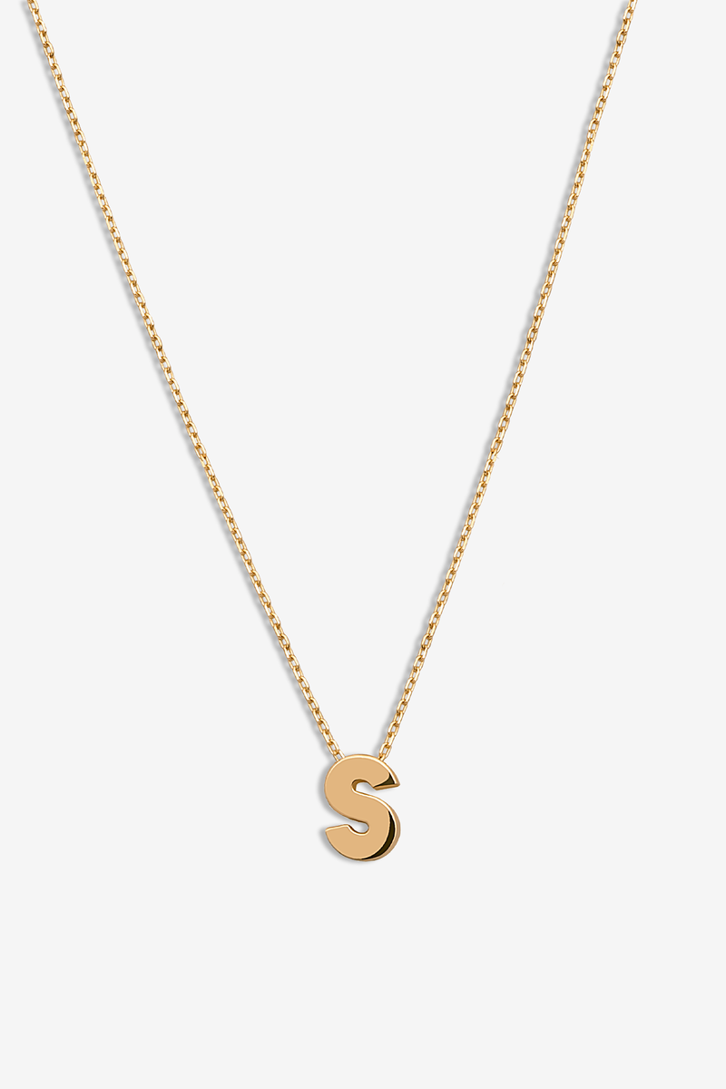 'S' Alphabet Letter Estel 14k Necklace