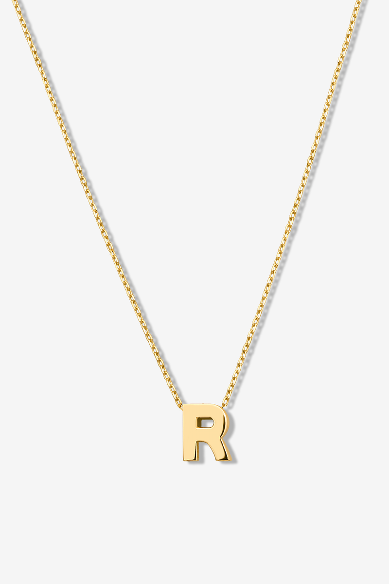 'R' Alphabet Letter Estel 14k Necklace