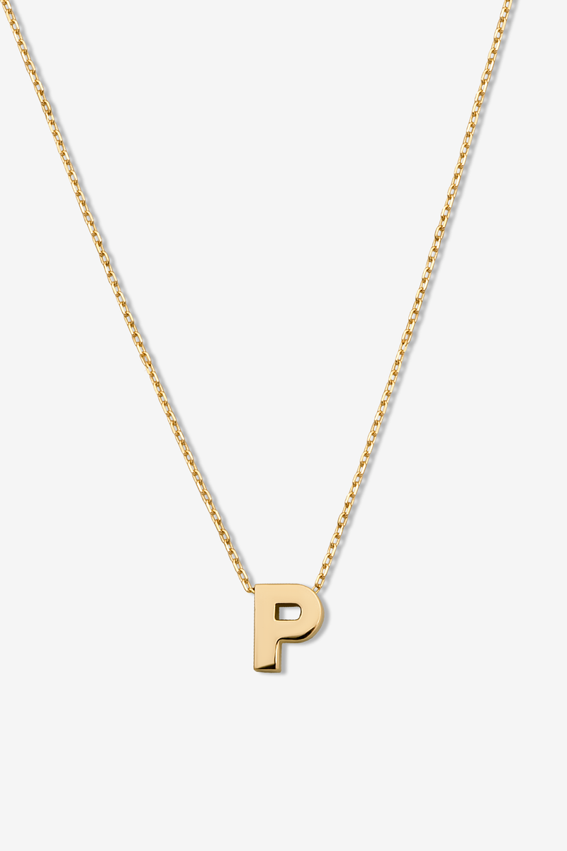 'P' Alphabet Letter Estel 14k Necklace