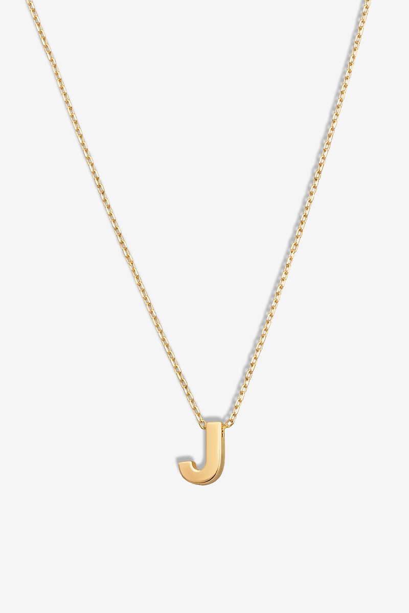 'J' Alphabet Letter Estel 14k Necklace